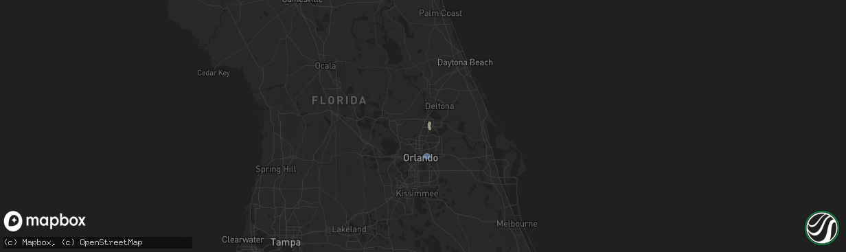Hail map in Lake Mary, FL on July 9, 2025