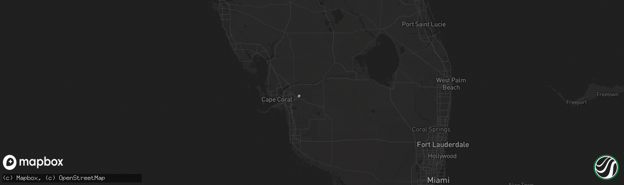 Hail map in Lehigh Acres, FL on July 9, 2025