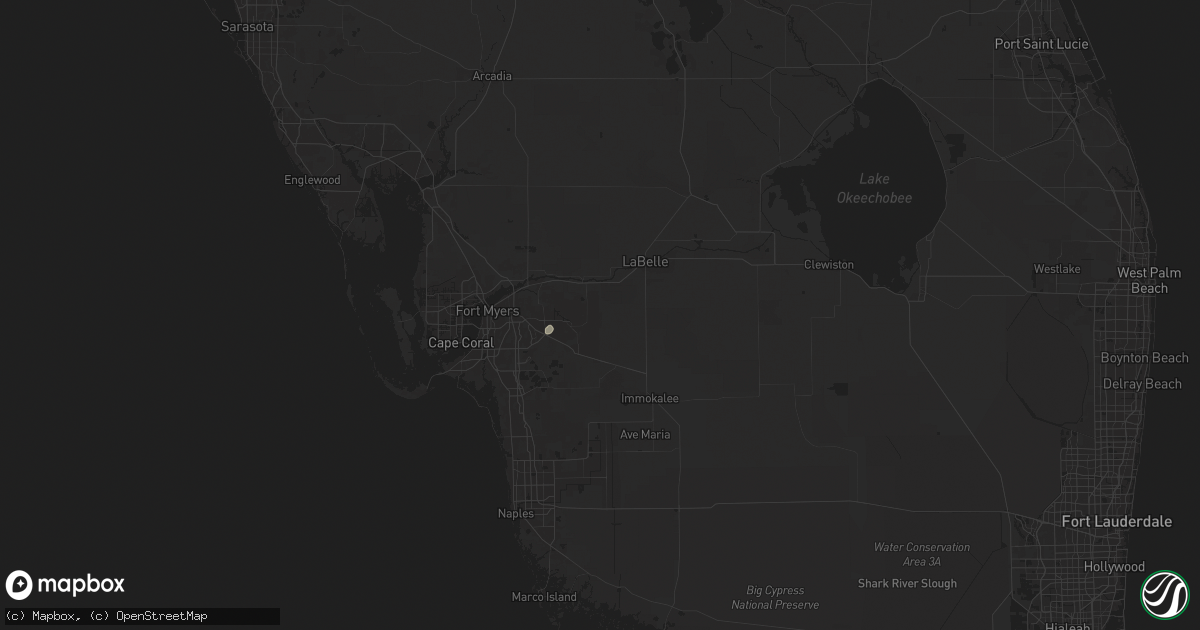 Hail map in Lehigh Acres, FL on July 9, 2025