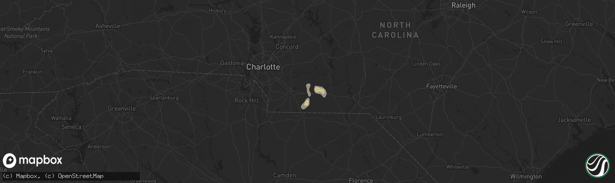 Hail map in Marshville, NC on July 9, 2025