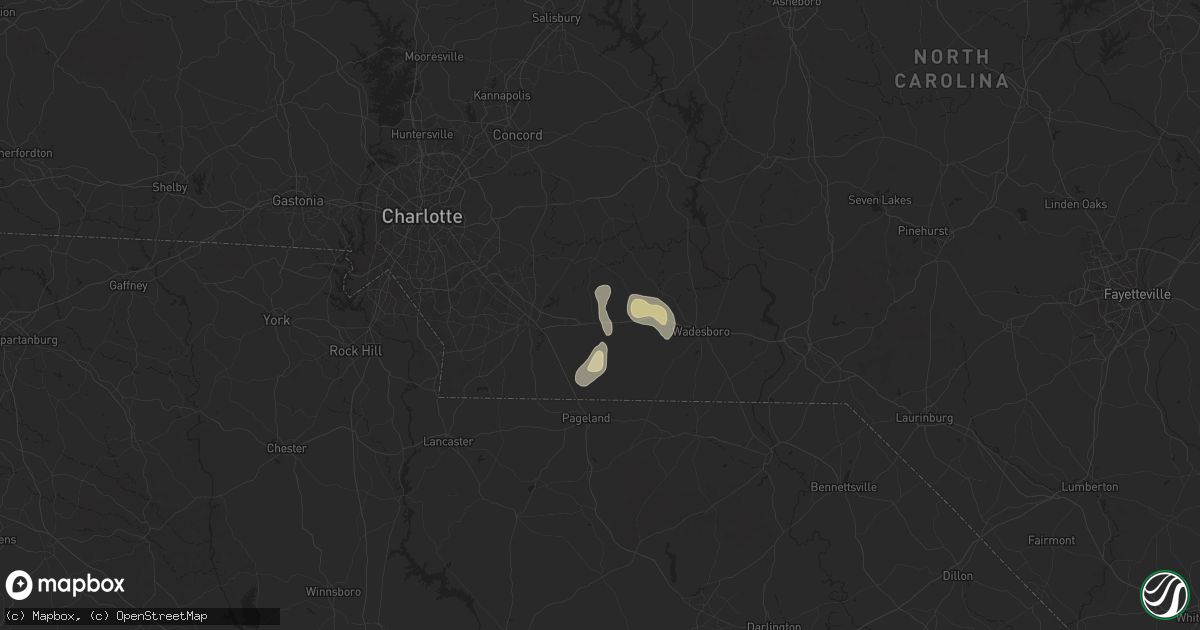 Hail map in Marshville, NC on July 9, 2025