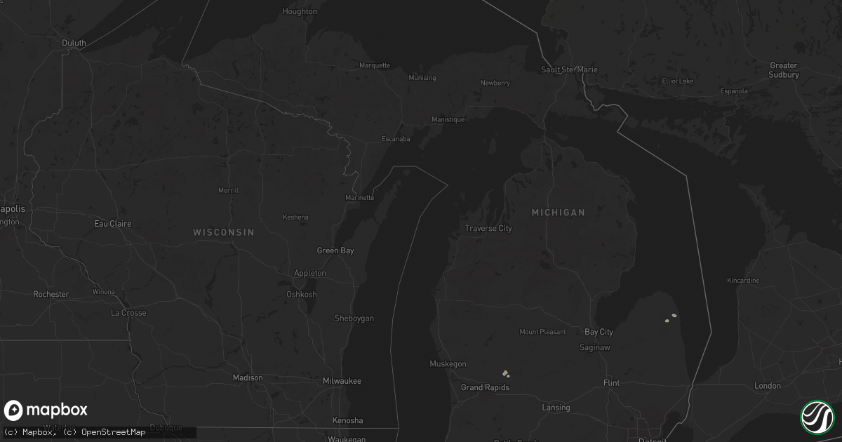 Hail map in Michigan on July 9, 2025
