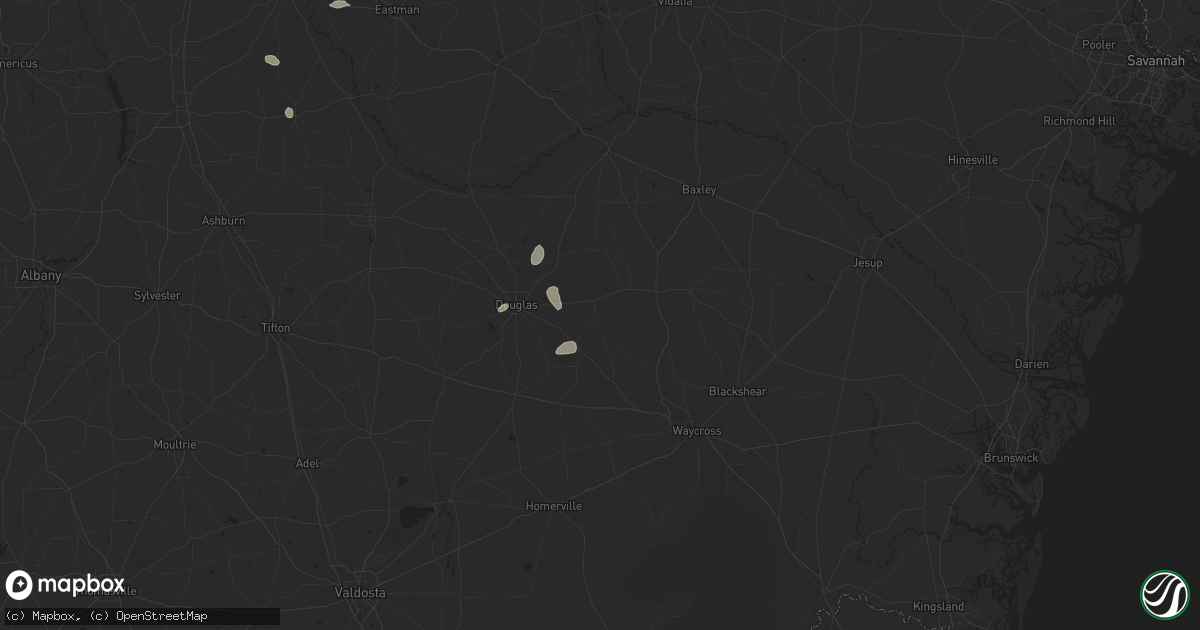 Hail map in Nicholls, GA on July 9, 2025