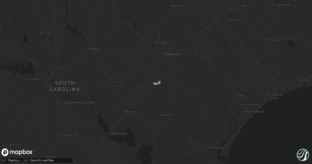 Hail map in Olanta, SC on July 9, 2025