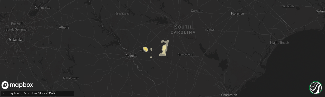 Hail map in Salley, SC on July 9, 2025