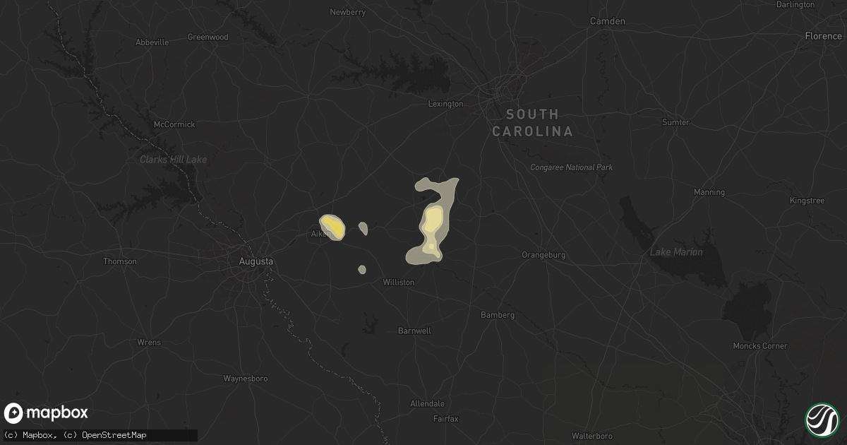 Hail map in Salley, SC on July 9, 2025