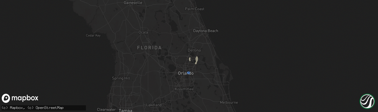 Hail map in Sanford, FL on July 9, 2025