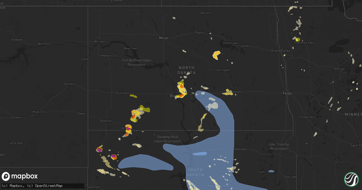 Hail map on July 9, 2025