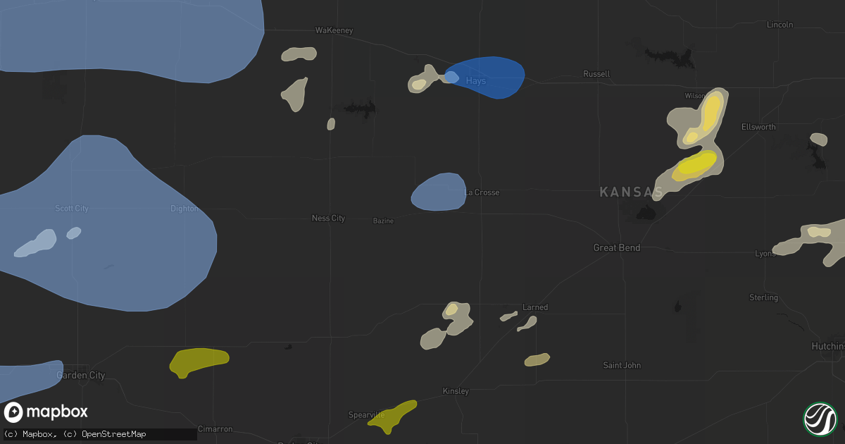 Hail map in Alexander, KS on July 9, 2026