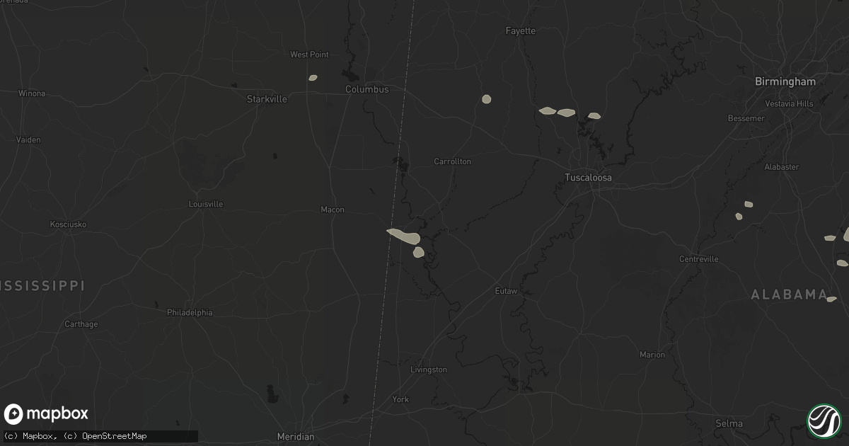 Hail map in Aliceville, AL on July 9, 2026