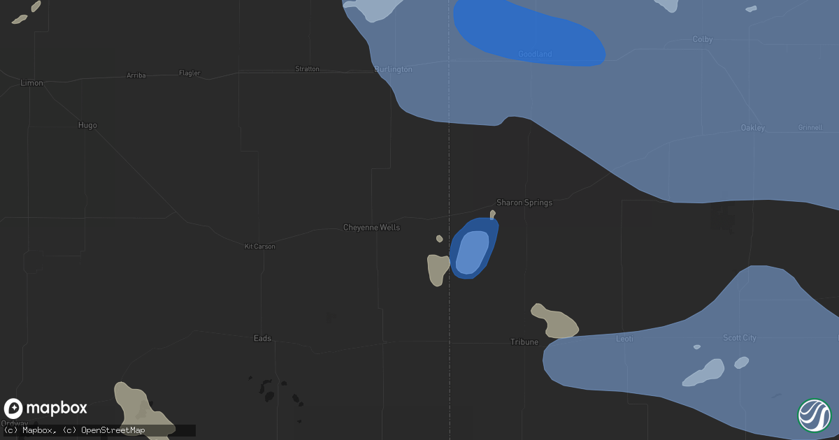 Hail map in Arapahoe, CO on July 9, 2026