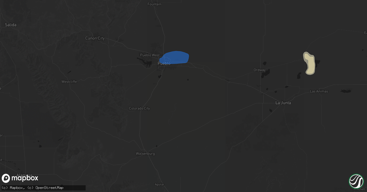 Hail map in Avondale, CO on July 9, 2026