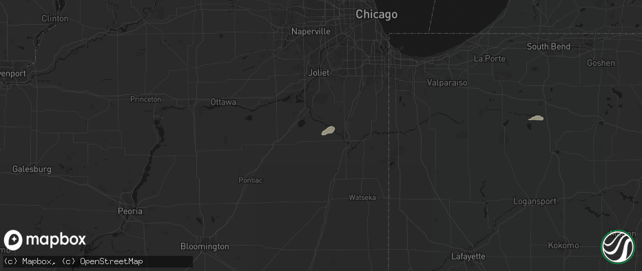 Hail map in Bonfield, IL on July 9, 2026