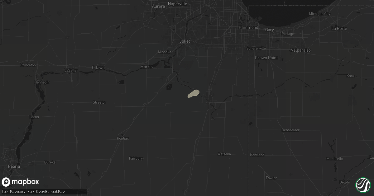 Hail map in Bonfield, IL on July 9, 2026