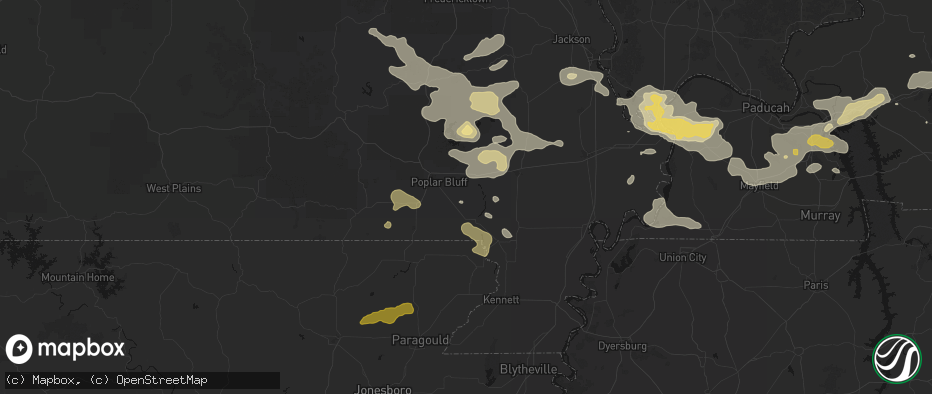 Hail map in Broseley, MO on July 9, 2026