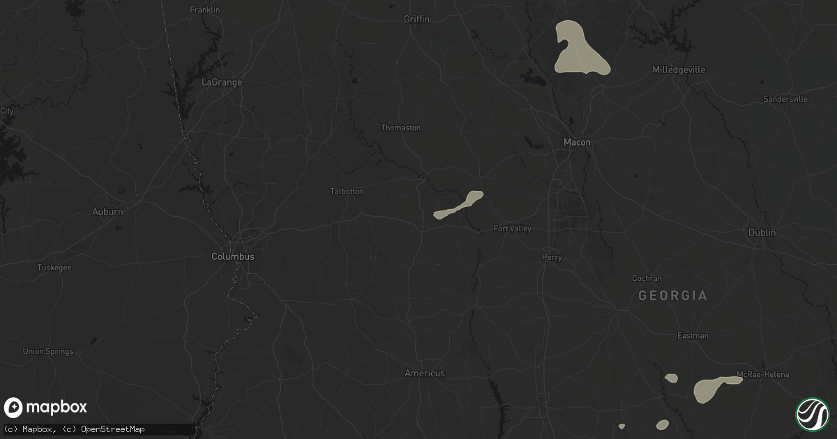 Hail map in Butler, GA on July 9, 2026
