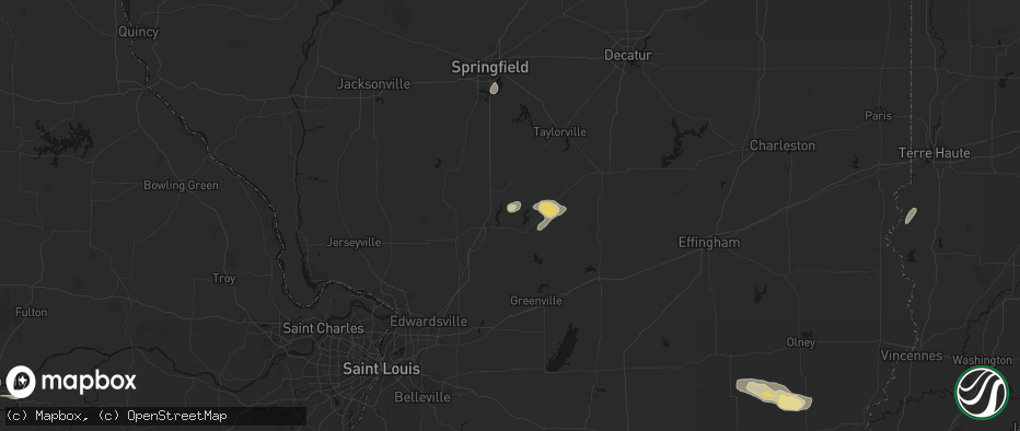 Hail map in Butler, IL on July 9, 2026