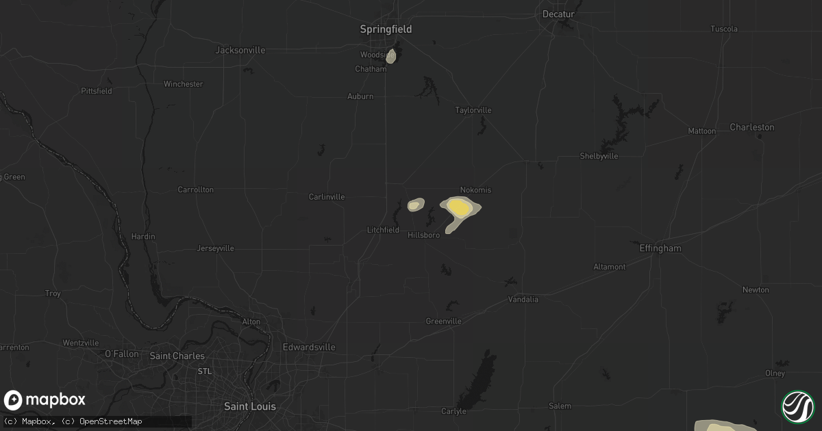 Hail map in Butler, IL on July 9, 2026