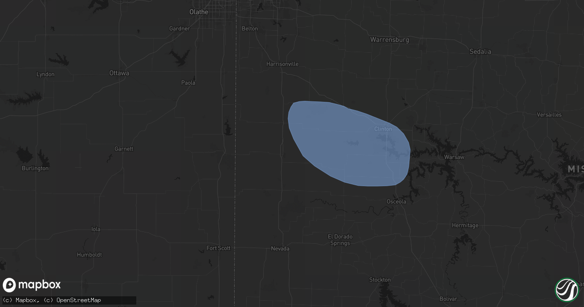 Hail map in Butler, MO on July 9, 2026