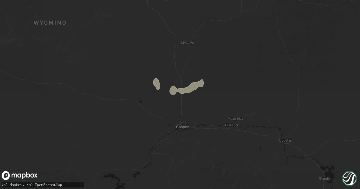 Hail map in Casper, WY on July 9, 2026
