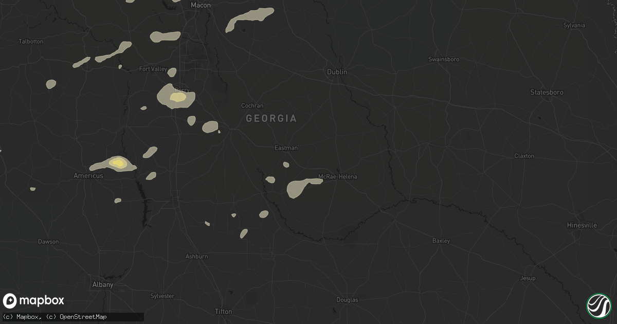 Hail map in Chauncey, GA on July 9, 2026