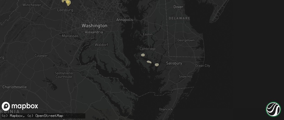 Hail map in Church Creek, MD on July 9, 2026
