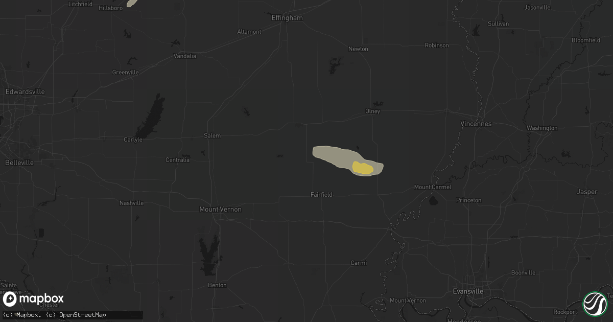 Hail map in Cisne, IL on July 9, 2026