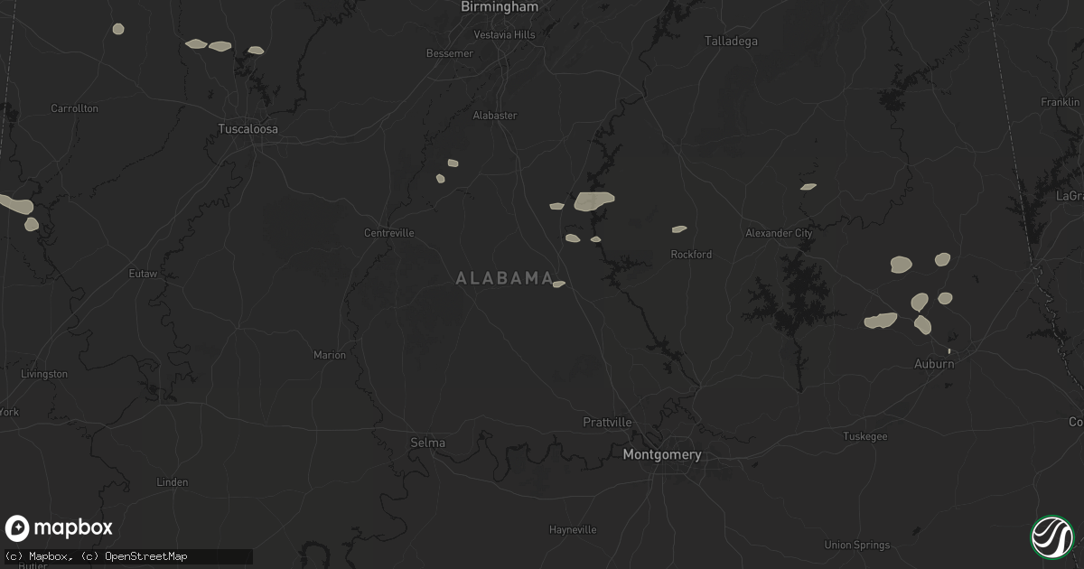 Hail map in Clanton, AL on July 9, 2026