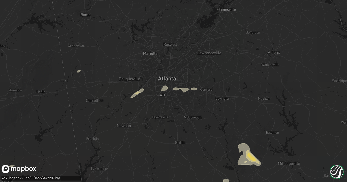 Hail map in Conley, GA on July 9, 2026