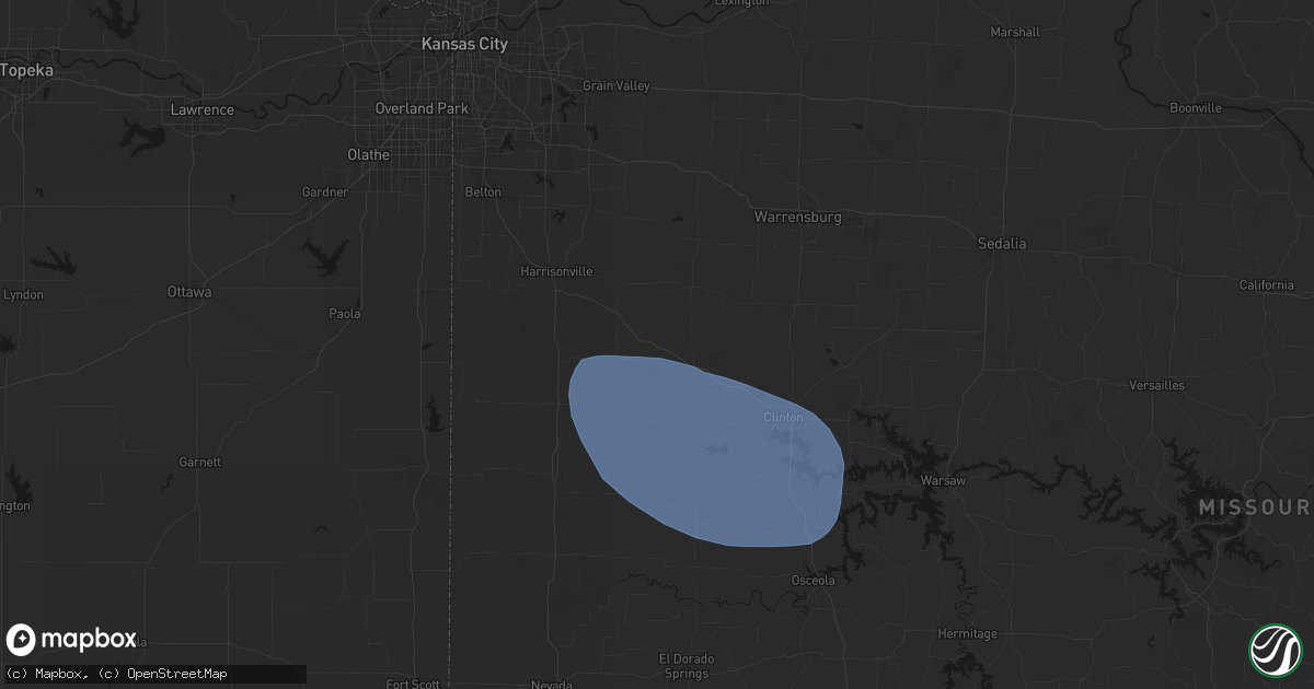 Hail map in Creighton, MO on July 9, 2026