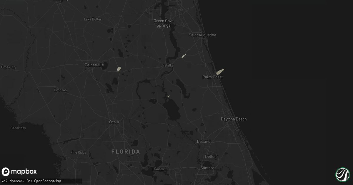 Hail map in Crescent City, FL on July 9, 2026