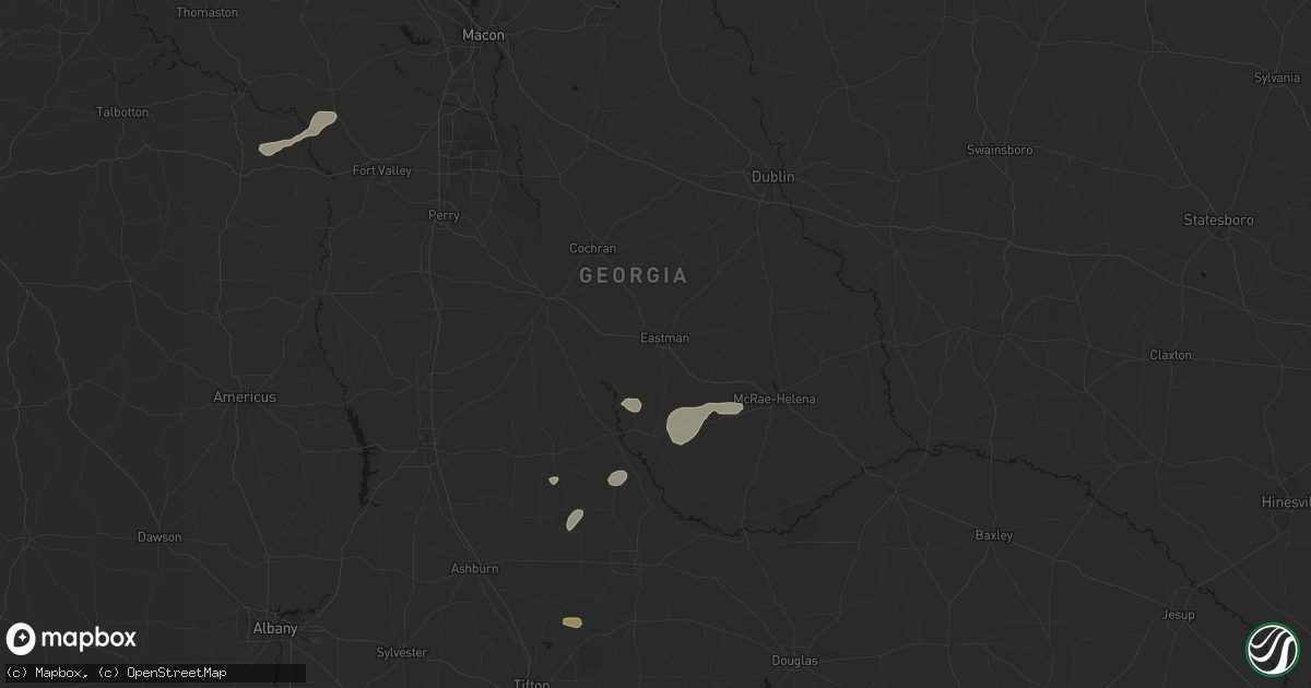 Hail map in Eastman, GA on July 9, 2026