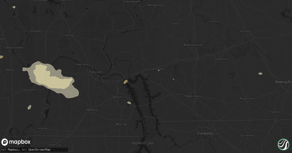 Hail map in Eddyville, KY on July 9, 2026