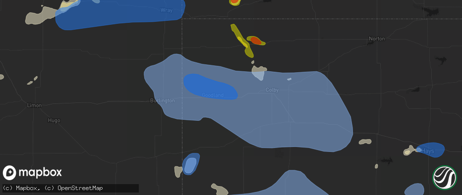 Hail map in Edson, KS on July 9, 2026