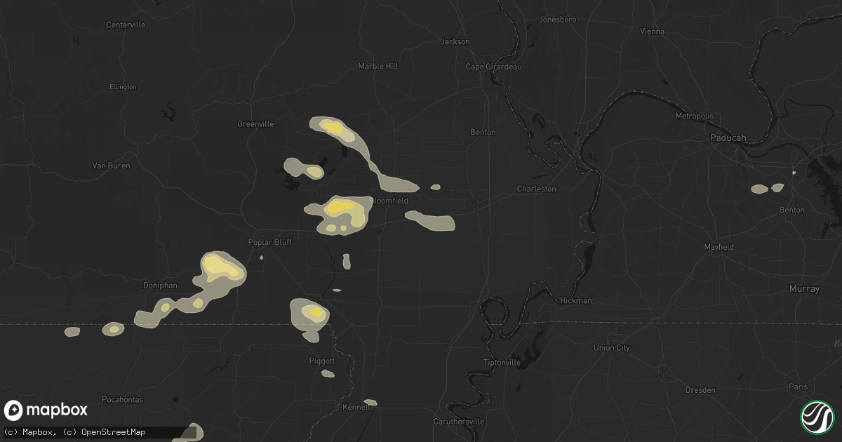Hail map in Essex, MO on July 9, 2026