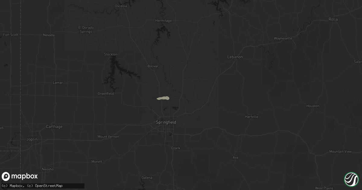 Hail map in Fair Grove, MO on July 9, 2026