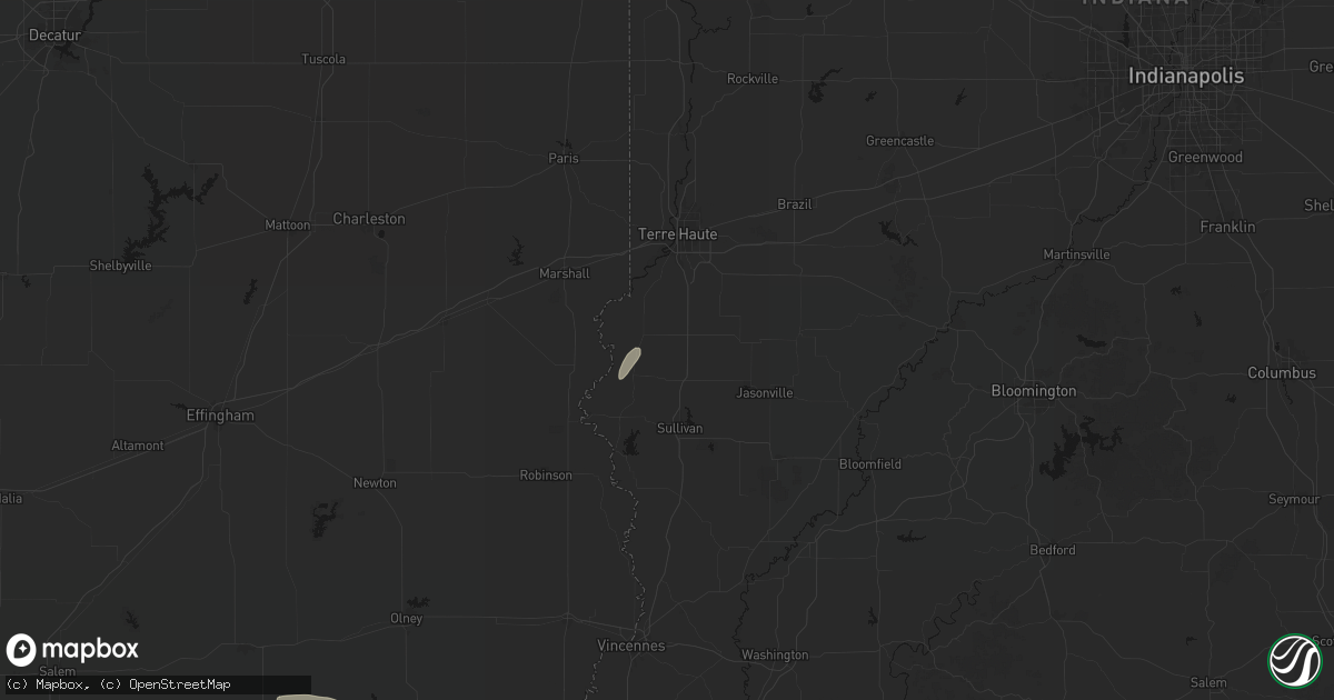 Hail map in Farmersburg, IN on July 9, 2026