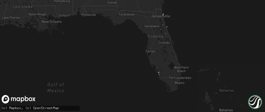 Hail map in Florida on July 9, 2026