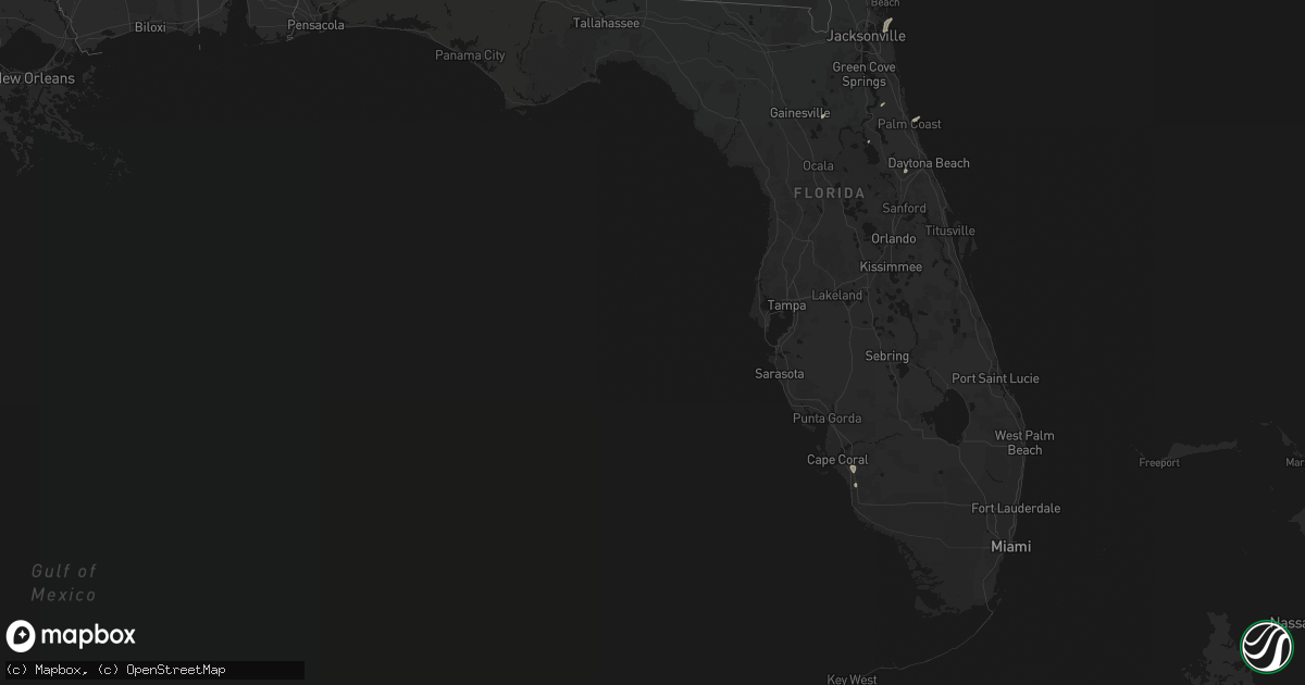 Hail map in Florida on July 9, 2026