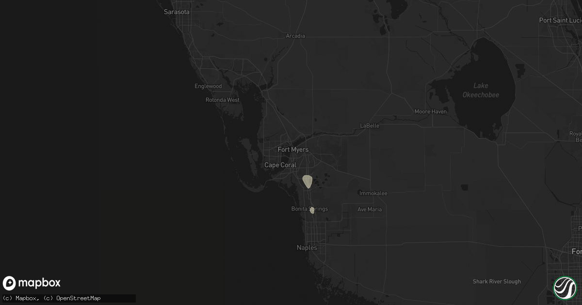 Hail map in Fort Myers, FL on July 9, 2026