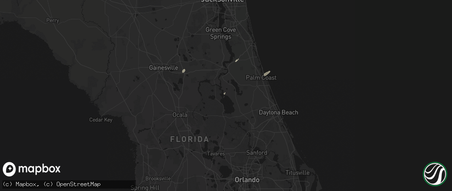 Hail map in Georgetown, FL on July 9, 2026
