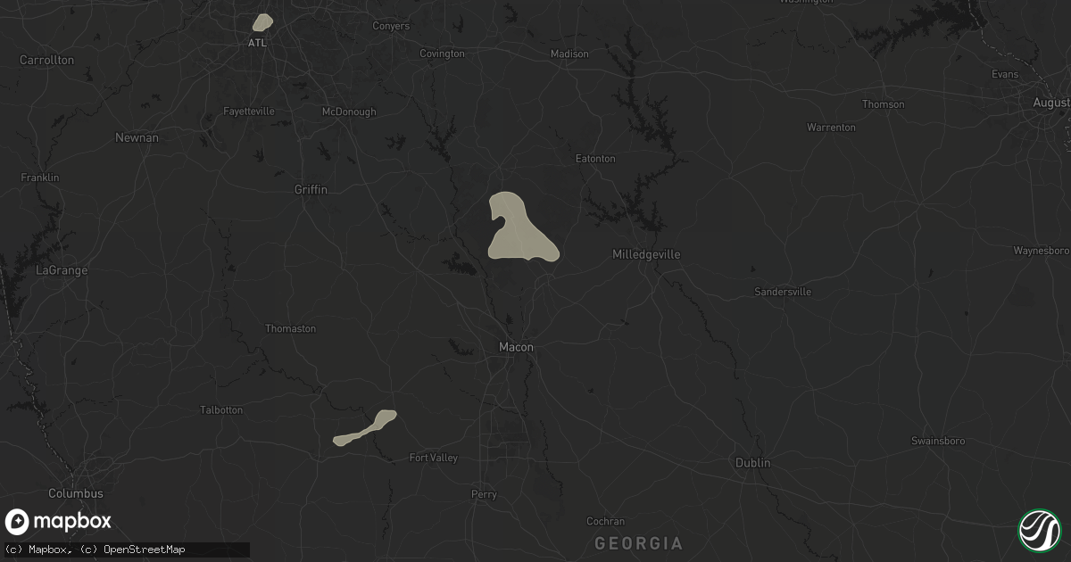 Hail map in Gray, GA on July 9, 2026