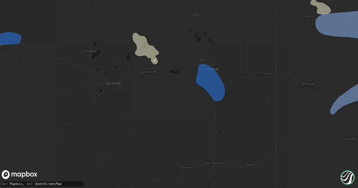 Hail map in Hasty, CO on July 9, 2026