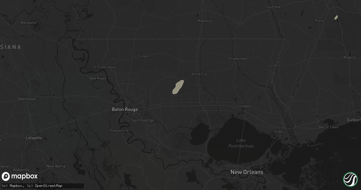 Hail map in Holden, LA on July 9, 2026