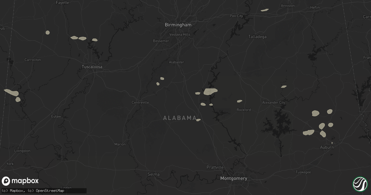 Hail map in Jemison, AL on July 9, 2026