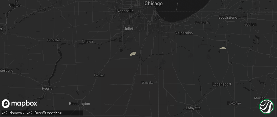 Hail map in Kankakee, IL on July 9, 2026