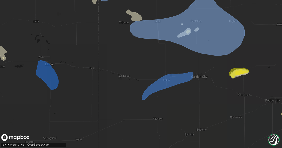 Hail map in Kendall, KS on July 9, 2026