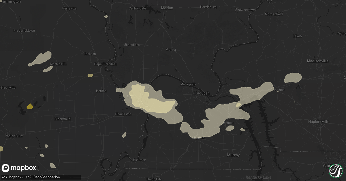 Hail map in Kevil, KY on July 9, 2026