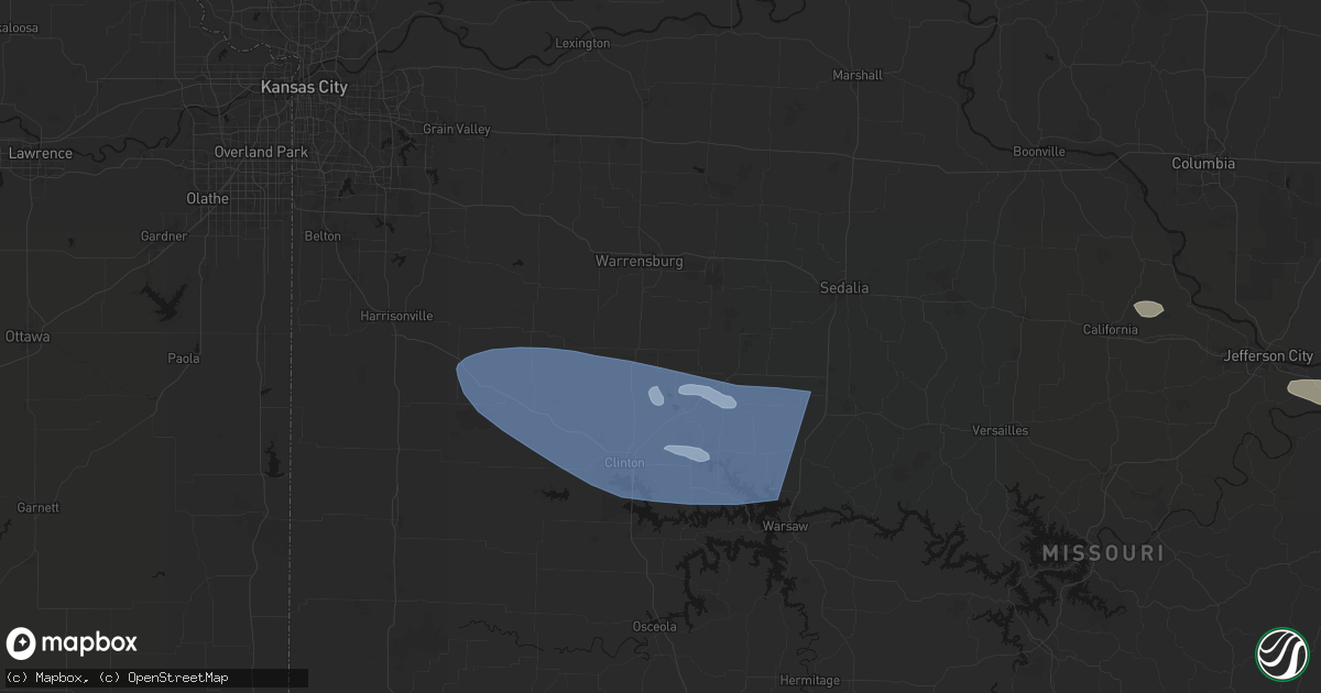 Hail map in Leeton, MO on July 9, 2026