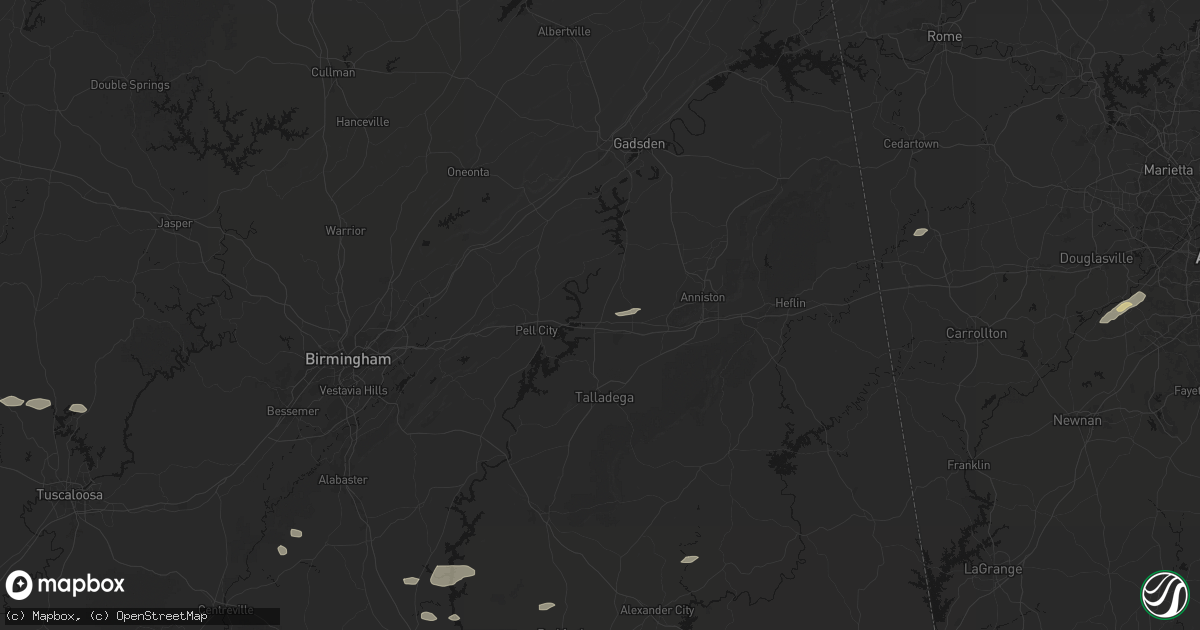 Hail map in Lincoln, AL on July 9, 2026